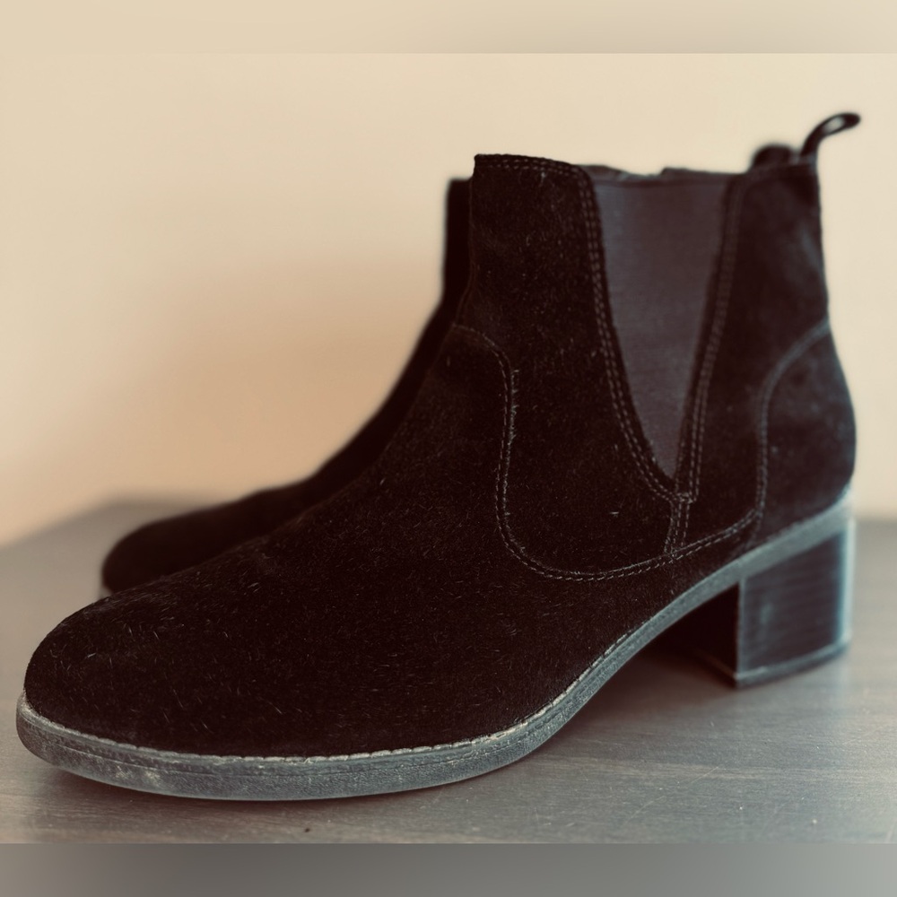 Clarks Black Suede Ankle Boots